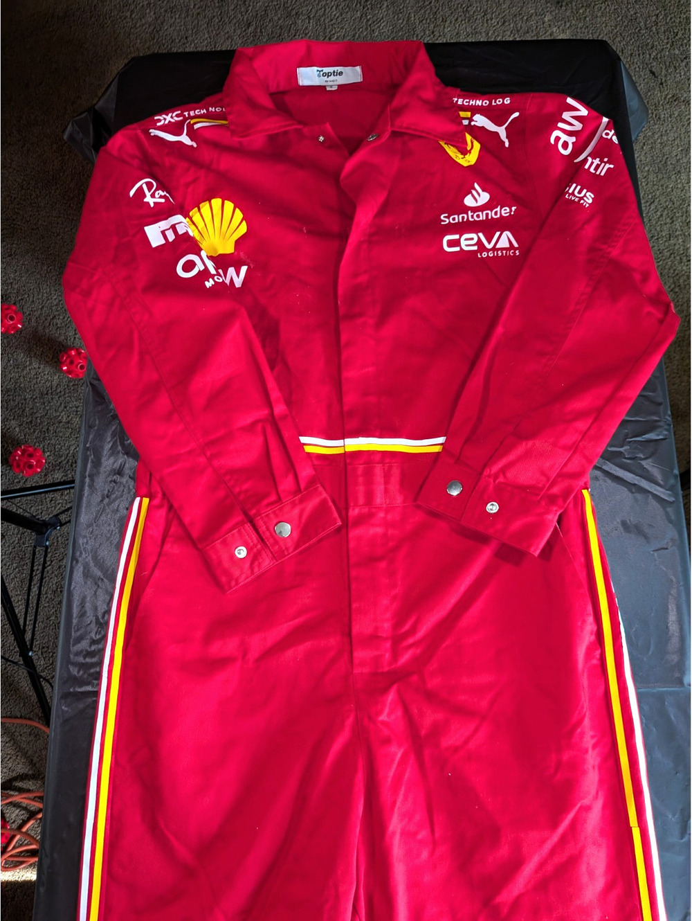 Toptie Red Racing Coveralls Jumpsuit Sz S Cotton Twill RN 144517 Unisex